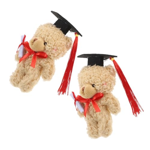 OUNONA 2 Stück Dr. Bärenpuppe Stofftierbärenpuppen abschluss ausgestopfte bären Diplom-Bär Der Abschluss hat Charme Abschluss Bär Abschlussfeier Bärenpuppen Plüsch Light Brown von OUNONA