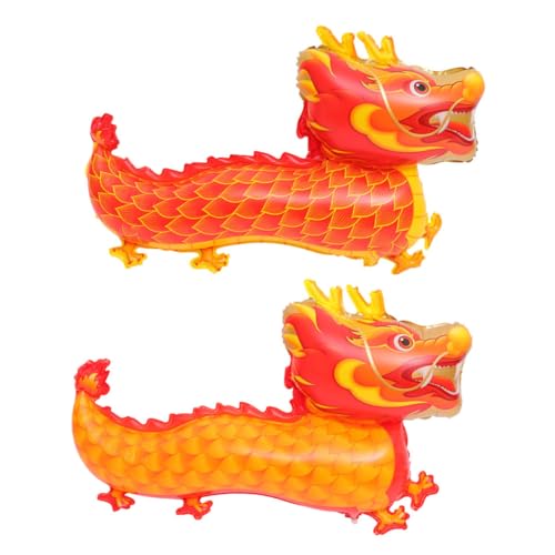 OUNONA 2 Stück Drachen Luftballons aus Aluminiumfolie Lebendige Neujahrsdeko Leicht Aufblasbar Farbenfrohe Chinesische Glückssymbole für Familienfeiern und Festliche Atmosphäre OUNONA 2 Stück Drachen Luftballons aus Aluminiumfolie Lebendige Neujahrsdeko Leicht Aufblasbar Farbenfrohe Chinesische Glückssymbole für Familienfeiern und Festliche Atmosphäre von OUNONA