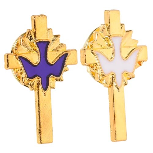 OUNONA 2 Stück Erstkommunion-Anstecknadel Friedenstaube Anstecker Taufbrosche Hochzeitsbrosche Religiöse Brosche Schalnadeln für Damen Vintage-Brosche für Damen Vintage-Pins Zinklegierung von OUNONA