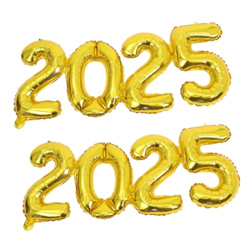OUNONA 2 Stück Folienballons Gold Zahlen Partydekoration Teilig für Neujahr Silvester Vielseitig und Robust OUNONA 2 Stück Folienballons Gold Zahlen Partydekoration Teilig für Neujahr Silvester Vielseitig und Robust von OUNONA
