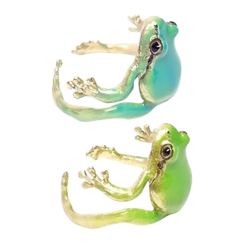 OUNONA 2 Stück Froschring Ornament tierische Ringe Party lustiger Tierring lustiger Ring Damenring verstellbarer ring Einstellbarer Ring Baumring grün -Ringhalter Legierung OUNONA 2 Stück Froschring Ornament tierische Ringe Party lustiger Tierring lustiger Ring Damenring verstellbarer ring Einstellbarer Ring Baumring grün -Ringhalter Legierung von OUNONA