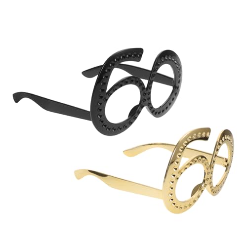 OUNONA 2 Stück Geburtstagsbrille aus Robustem Abs Leichte Wiederverwendbare Partybrille mit Verspieltem Zahlen-design Komfortabel für Verschiedene Gesichtsformen für Feier-dekorationen von OUNONA