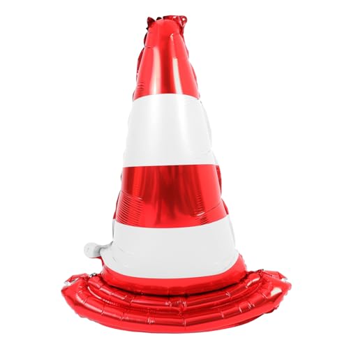 OUNONA 2 Stück Geburtstagsfeier Dekoration Luftballons Autodekorationen Für Mädchen Bau Ballons Verkehrskegel-partydekorationen Ballonspielzeug Parkkegel Spielzeugkegel Aluminiumfolie von OUNONA
