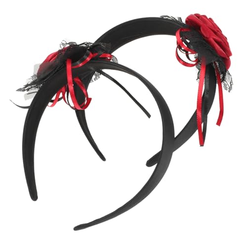 OUNONA 2 Stück Halloween Ghost Bride Haarreif Leichte Bequeme Kopfbedeckung mit Künstlichen Rosen Stabiler Wiederverwendbarer Haarschmuck für Gothic Cosplay und Halloween Partys OUNONA 2 Stück Halloween Ghost Bride Haarreif Leichte Bequeme Kopfbedeckung mit Künstlichen Rosen Stabiler Wiederverwendbarer Haarschmuck für Gothic Cosplay und Halloween Partys von OUNONA