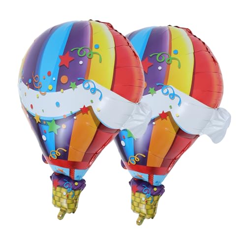 OUNONA 2 Stück Heißluftballon Partydekorationen Folienballons Reise-party-ballons Alles Zum Geburtstag Dekorationen Aluminiumfolie von OUNONA