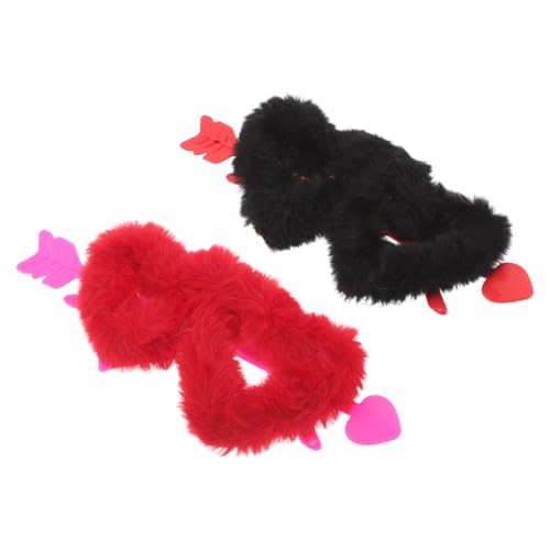 OUNONA 2 Stück Herzförmige Kuschelige Sonnenbrillen mit Liebespfeil Leichte Stylische Partybrille für Junggesellinnenabschied Halloween Valentinstag Hochzeit Cosplay Eyewear für Frauen von OUNONA