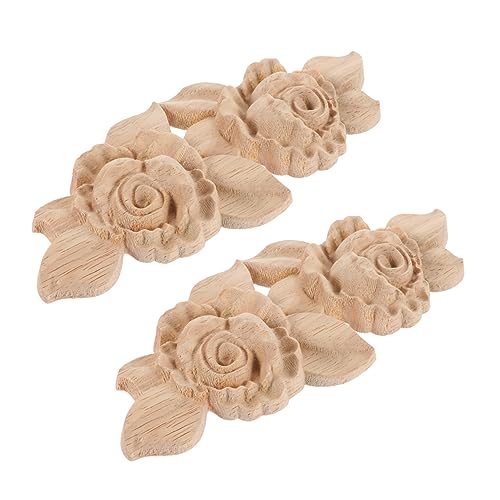 OUNONA 2 Stück Holz Auflage Applikation Unbehandelt Schnitzerei Wanddeko für Möbel Türen Fenster Spiegel Hochwertige Holzverzierung für Kreative DIY Projekte OUNONA 2 Stück Holz Auflage Applikation Unbehandelt Schnitzerei Wanddeko für Möbel Türen Fenster Spiegel Hochwertige Holzverzierung für Kreative DIY Projekte von OUNONA