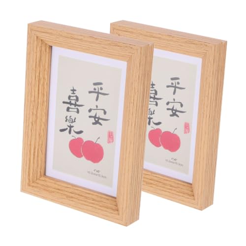 OUNONA 2 Stück Holz Bilderrahmen für Tischdekoration Vertikaler Fotohalter aus Naturfarbe für Fotos für Schlafzimmer und Wohnzimmer von OUNONA