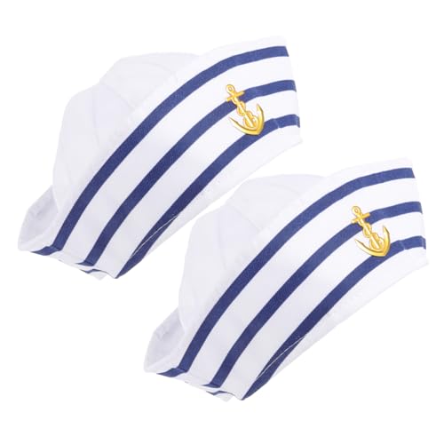 OUNONA 2 Stück Kapitänsmütze für Erwachsene Verstellbare Matrosenhüte für Kostümpartys Cosplay und Nautische Feiern Unisex mit von OUNONA