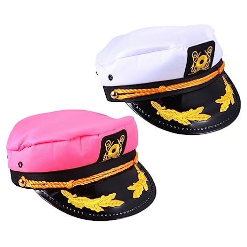 OUNONA 2 Stück Kapitänsmütze für Kostümpartys Unisex Sailor Hat Weiß und Purpurrot für Bootspartys Cosplay Hochzeiten und Freizeitaktivitäten OUNONA 2 Stück Kapitänsmütze für Kostümpartys Unisex Sailor Hat Weiß und Purpurrot für Bootspartys Cosplay Hochzeiten und Freizeitaktivitäten von OUNONA