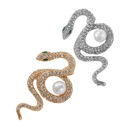 OUNONA 2 Stück Retro -schlangenbrosche Schlangenzubehör Schlangennadel Wendel Schlangenschmuck Für Frauen Broschennadel Anstecknadeln Für Rucksäcke Ästhetik Broschen Für Frauen Legierung von OUNONA