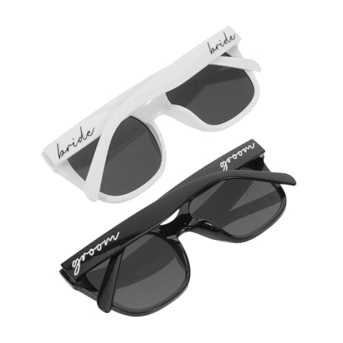 OUNONA 2 Stück Teiliges Braut Bräutigam Sonnenbrillen aus Robustem Material Stilvolle Hochzeit Party Accessoires Vielseitige Fotorequisiten für Junggesellenabschied und Brautparty von OUNONA