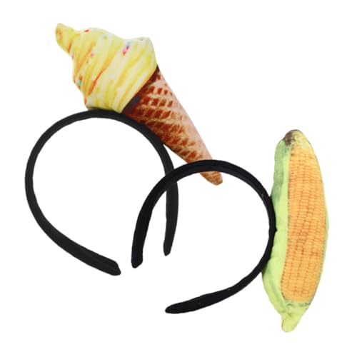OUNONA 2 Stück Teiliges Eiscreme Stirnband aus Weichem Material Vielseitig für Gesichtspflege Make Up und Haarstyling Bequemes Design für Halloween Cosplay Partys und Besondere Anlässe von OUNONA