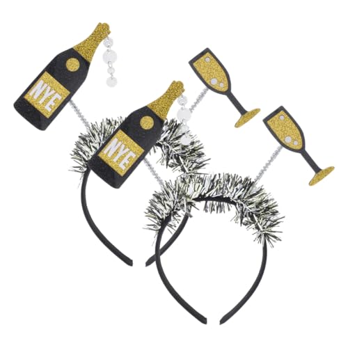 OUNONA 2 Stück Teiliges Neujahrs stirnband Flaschen design aus Robustem Kunststoff Langlebig Kreativ für Silvester Weihnachtsfeier Partydeko Festliche Kopfbedeckung von OUNONA