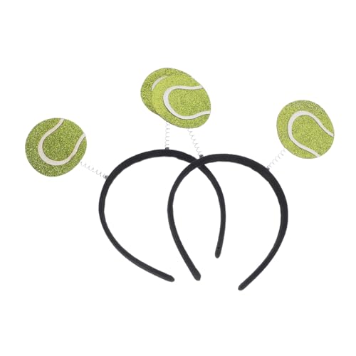 OUNONA 2 Stück Tennis Stirnbänder Unisex Sport Haarreif mit Dekorativen Tennisball Elementen Elastisch und Bequem Passend für Sport und Themenpartys Auffälliges Accessoire für Damen und von OUNONA