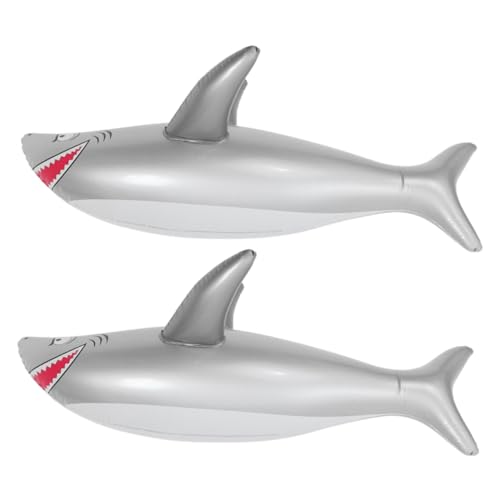 OUNONA 2 Stück aufblasbarer Hai outdoor interaktives Wasserspielzeug Hai Schwimmbad Luft großes aufblasbares Hai-Poolspielzeug Hai aufblasbar PVC Grey OUNONA 2 Stück aufblasbarer Hai outdoor interaktives Wasserspielzeug Hai Schwimmbad Luft großes aufblasbares Hai-Poolspielzeug Hai aufblasbar PVC Grey von OUNONA