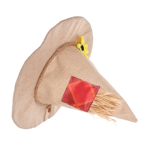OUNONA 2 Stücke Halloween Hexenhut mit Sonnenblume aus Jute und Stroh Leichter Bequemer Kopfschmuck für Hexen Vogelscheuchen-cosplay für Erwachsene bei Halloween Erntedank und von OUNONA