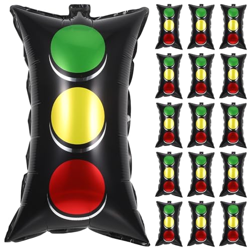 OUNONA 20 Ampelballons: Rennwagen-Partydekoration, Transport-Folienballons, Ampel- für Kinder, Auto-Thema, Baufahrzeug, Geburtstagsparty-Zubehör von OUNONA
