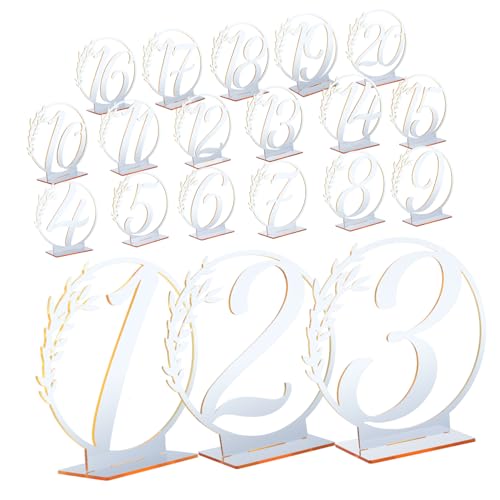 OUNONA 20 Stck. Teiliges Tischnummern für Hochzeiten und Veranstaltungen mit Stabilem Standfuß für Sitzordnungen und Empfang Elegant und Langlebig von OUNONA