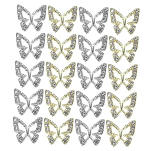 OUNONA 20 Stück Teiliges Nagelkunst Charms aus Legierungs rhinestones Stilvolle Maniküre Dekorationen für Frauen Vielseitige Nail Art Verzierungen für Party und Alltag von OUNONA