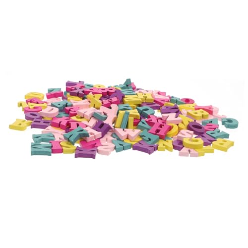 OUNONA 200 Stück Bunte Holzbuchstaben Bastelset Glatte Oberfläche Sicher für DIY Holz Alphabet Dekoration für Wand Fenster Tisch Zufällige Farbmischung Vielseitig für Kreativprojekte von OUNONA