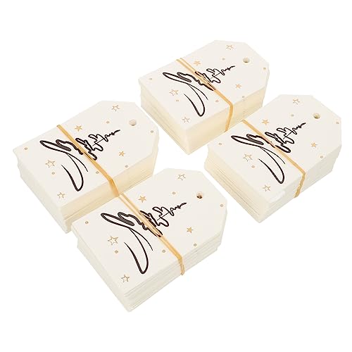 OUNONA 200Stücke Weihnachtskarten Vergoldete DIY Geschenketiketten Für Weihnachtsbaum Dekoration Hängende Tags Mit Weihnachtsmotiven Für Und Bastelprojekte von OUNONA