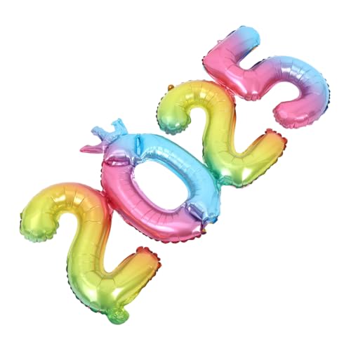 OUNONA 2025 Ballon aus Aluminiumfolie Frohes Neues Jahr Dekorationen Neujahrsdekorationen Frohes Neues Jahr Ballons silvesterparty dekoration Frohes neues Partyzubehör von OUNONA