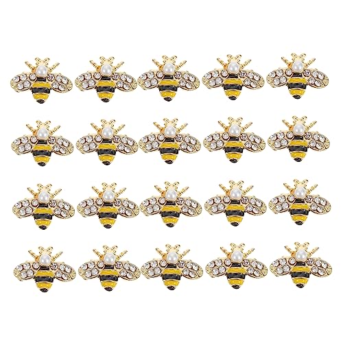 OUNONA 20Stücke Bienenform Nageldekorationen aus Legierung DIY Nagelornamente für Maniküre Sicher und Langlebig für Professionellen und Persönlichen Gebrauch von OUNONA