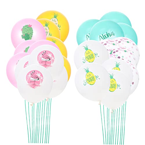 OUNONA 24 Stück Latexballon hawaii luftballons sommerdeko Sommerparty Dekoration Dekorationen mehrfarbig Dekoration mit hawaiianischen Luftballons Festival dekorativer Ballon Emulsion von OUNONA