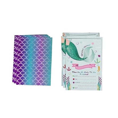 OUNONA 24 Stück Teiliges Meerjungfrau Einladungskarten mit Blanko Umschlägen Glitzernde Fischtail Design Party Einladungskarten Geeignet für Geburtstagsfeiern Hochzeiten Babypartys OUNONA 24 Stück Teiliges Meerjungfrau Einladungskarten mit Blanko Umschlägen Glitzernde Fischtail Design Party Einladungskarten Geeignet für Geburtstagsfeiern Hochzeiten Babypartys von OUNONA