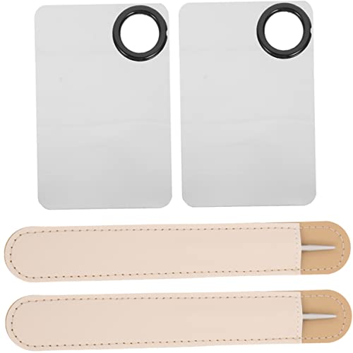 OUNONA 2Sätze Farbmischbrett aus mit Spatel und Lederetui Make Up Mischpalette für Foundation Nagelkunst und Farbenanpassung für Profis und Amateure OUNONA 2Sätze Farbmischbrett aus mit Spatel und Lederetui Make Up Mischpalette für Foundation Nagelkunst und Farbenanpassung für Profis und Amateure von OUNONA