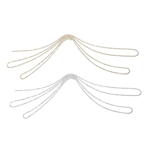 OUNONA 2Stücke Strasskette für Maniküre Glänzende Nagelkunst Zubehör für Natürliche und Künstliche Nägel für Damen für Nail Art von OUNONA