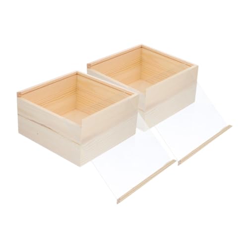 OUNONA 2Stücke Unbehandelte Holz Aufbewahrungsboxen mit Acryldeckel Vielseitige Schiebedeckelboxen für Schmuck Basteln und Heimorganisation OUNONA 2Stücke Unbehandelte Holz Aufbewahrungsboxen mit Acryldeckel Vielseitige Schiebedeckelboxen für Schmuck Basteln und Heimorganisation von OUNONA