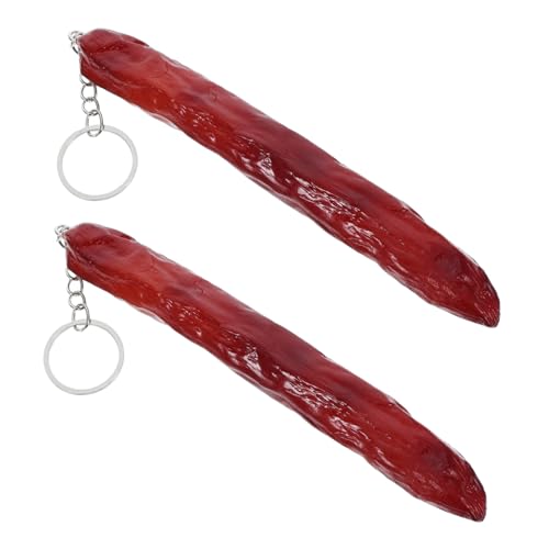 OUNONA 2pcs Künstliche Wurst Schlüsselbund Realistische Kunstwurstdekoration Imitation Food Key Ring Bag Schlüsselhalter Handtasche Zubehör Accessoires von OUNONA