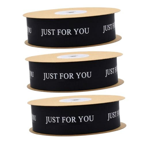 OUNONA 3 Rollen Hochwertiges Hochzeitssatinband Schwarz For You Geschenkband Für Blumensträuße Geschenkverpackung Tischdekoration Party Feier OUNONA 3 Rollen Hochwertiges Hochzeitssatinband Schwarz For You Geschenkband Für Blumensträuße Geschenkverpackung Tischdekoration Party Feier von OUNONA