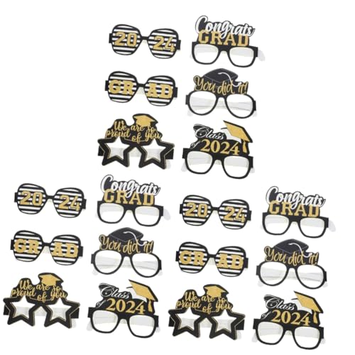 OUNONA 3 Sätze Brille Für Die Abschlusssaison Rave-brille Herzförmige Brille Abschlussbrille Masse Punkt Herz Brille Gefälligkeiten Für Abschlussfeiern Papier 6 Stück * 3 von OUNONA