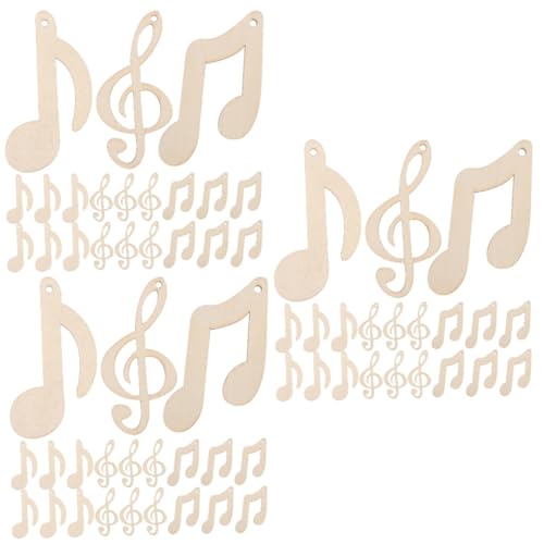 OUNONA 3 Sätze Diy Holz Musiknoten Anhänger Unvollendete Holzscheiben Für Bastelprojekte Für Musik Mottopartys Zum Bemalen Und Verzieren Von Wohnräumen 30 Stück * 3 von OUNONA