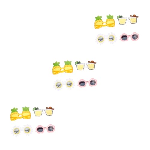 OUNONA 3 Sätze Hawaiian Partybrillen Lustige Sonnenbrillen Mit Tropischem Design Foto Requisiten Für Erwachsene Und Sichere Und Langlebige Party Dekorationen Für Feiern 4 Stück * 3 von OUNONA