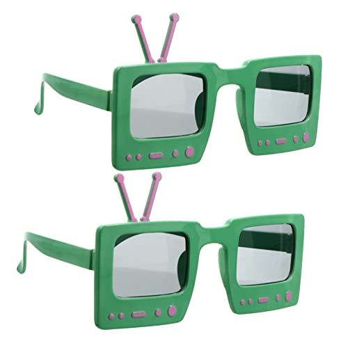 OUNONA 3 Sätze Lustige Geburtstags Partybrillen Im Tv Design Foto Requisiten Für Kreative Erinnerungen Für Strand Und Feierfotos Leicht Und Hautfreundlich Einzigartiges 2 Stücke * 3 von OUNONA