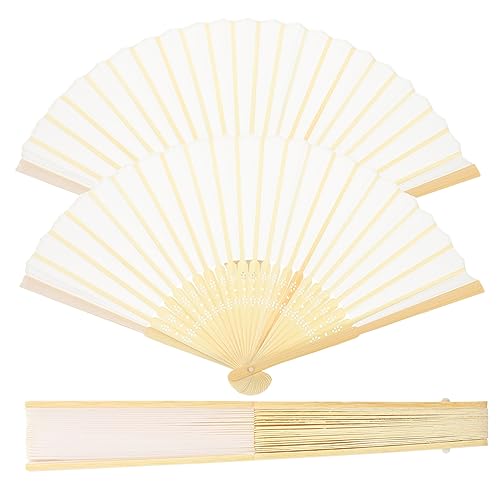 OUNONA 3 Stück Faltfächer aus Leere Handfächer für Diy Hochzeitsdekoration Vintage Stil Leicht und Tragbar für Partys Tänze und Fotografie von OUNONA