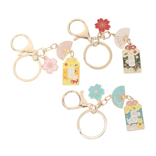 OUNONA 3 Stück -Fan-Schlüsselanhänger Lüfter Charme Geldbeutel Kette kawaii schlüsselanhänger süße schlüsselanhänger Kawaii Keychains Schlüsselanhänger süß Zinklegierung von OUNONA