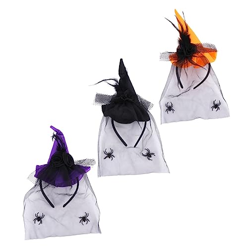 OUNONA 3 Stück Teiliges Halloween Haarschmuck Hexenhut Stirnband mit Schleier für Kostüme Karneval Maskenball und Partys Atmungsaktives Material Orange Schwarz OUNONA 3 Stück Teiliges Halloween Haarschmuck Hexenhut Stirnband mit Schleier für Kostüme Karneval Maskenball und Partys Atmungsaktives Material Orange Schwarz von OUNONA