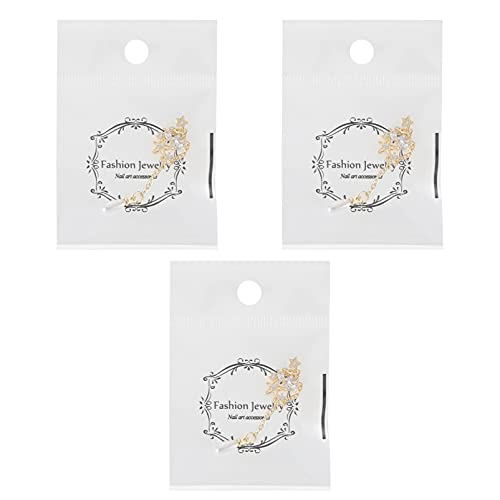 OUNONA 3 Stück Teiliges Set Nagelkunst Dekoration mit Perlenanhänger und Zufälliger Stil für Kreative Maniküre und DIY Nagelschmuck für Besondere Anlässe von OUNONA