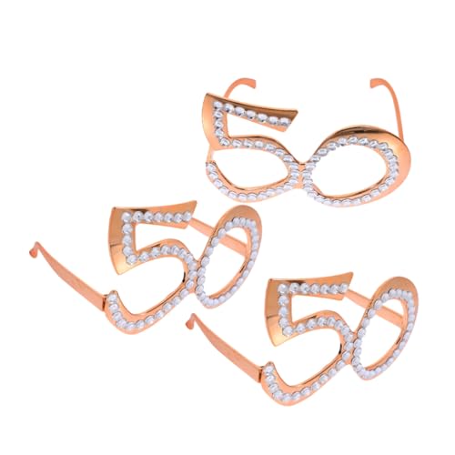 OUNONA 3 Stück Teiliges Zahlen Partybrille für Frauen Wiederverwendbare Leichte Brillen mit Auffälligem Design Lustige Fotorequisite für Geburtstags und Jubiläumsfeiern Roségoldfarben OUNONA 3 Stück Teiliges Zahlen Partybrille für Frauen Wiederverwendbare Leichte Brillen mit Auffälligem Design Lustige Fotorequisite für Geburtstags und Jubiläumsfeiern Roségoldfarben von OUNONA