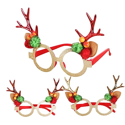 OUNONA 3 Stück Weihnachts Partybrillen Elch Design Rot Gold Rosé Wiederverwendbar Lustige Brille für Erwachsene Festliche Foto Requisiten OUNONA 3 Stück Weihnachts Partybrillen Elch Design Rot Gold Rosé Wiederverwendbar Lustige Brille für Erwachsene Festliche Foto Requisiten von OUNONA