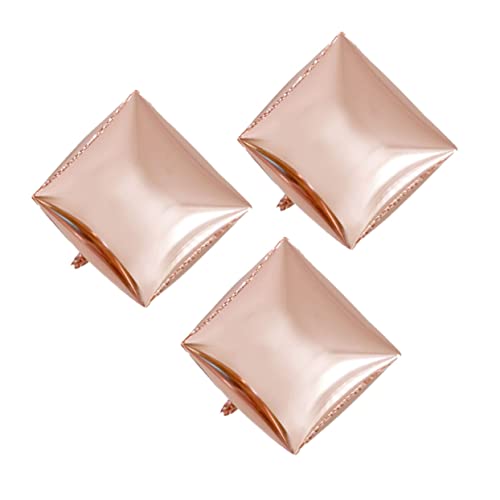 OUNONA 3 Stück Würfel Aluminium Folienballons Roségold für Hochzeiten Geburtstagsfeiern und Feste Einzigartige Partydekoration von OUNONA