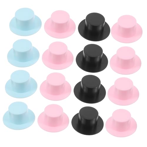 OUNONA 30 Stück Clown-hut Bunte Mini-partyhüte Schneemannmützen Schneemann-zylinder Hutdekorationszubehör Kleine Hüte Puppenhüte Zum Basteln Kleiner Hut Mini-hüte Plastik von OUNONA