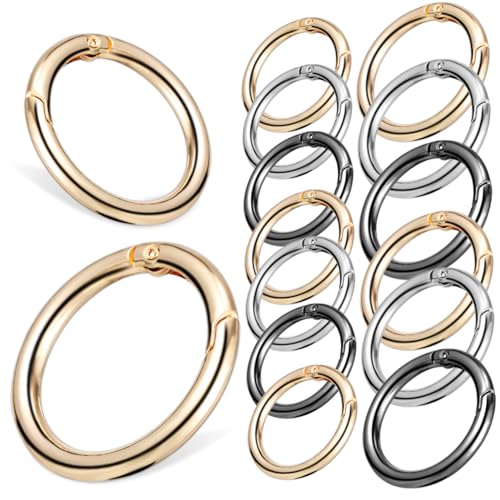 OUNONA 30 Stück Teiliges Runde O Ring Clips Robuste Feder Schnapphaken in Hellgold Schwarz und Silber Vielseitig für Schlüsselanhänger Taschenriemen und DIY Bastelzubehör OUNONA 30 Stück Teiliges Runde O Ring Clips Robuste Feder Schnapphaken in Hellgold Schwarz und Silber Vielseitig für Schlüsselanhänger Taschenriemen und DIY Bastelzubehör von OUNONA