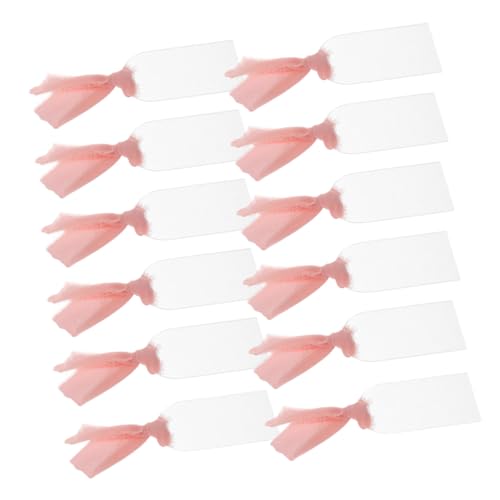 OUNONA 30 Stück Teiliges Transparentes Namensschild Transparent Band Blanko Platzkarten für Hochzeit Party Bankett Reservierte Sitzplatzschilder für Tische Wiederbeschreibbar und Robust von OUNONA