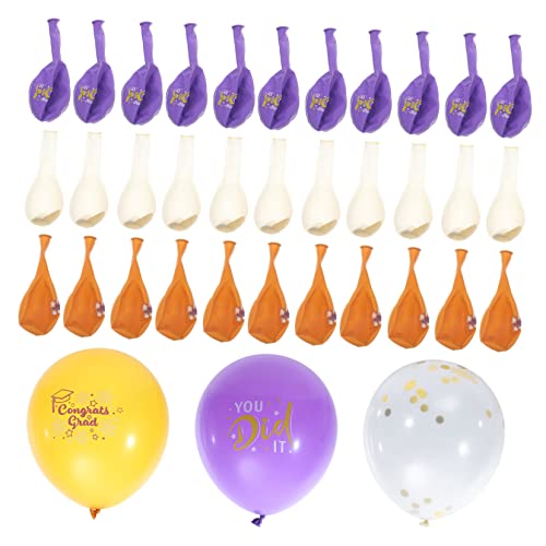 OUNONA 36 Stück Abschlussballon-Set fotografie zubehör party sachen Partyzubehör Abschlussfeier Abschlussdekorationen Helium Grad Ballons Luftballons für die Abschlussfeier Emulsion von OUNONA